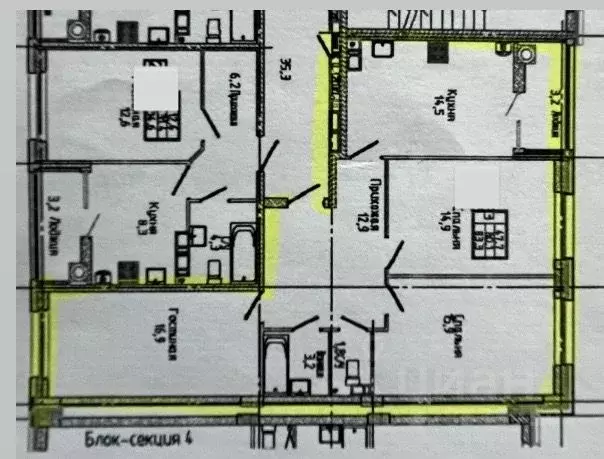 3-к кв. Ставропольский край, Ставрополь просп. Российский, 12 (83.0 м) - Фото 1
