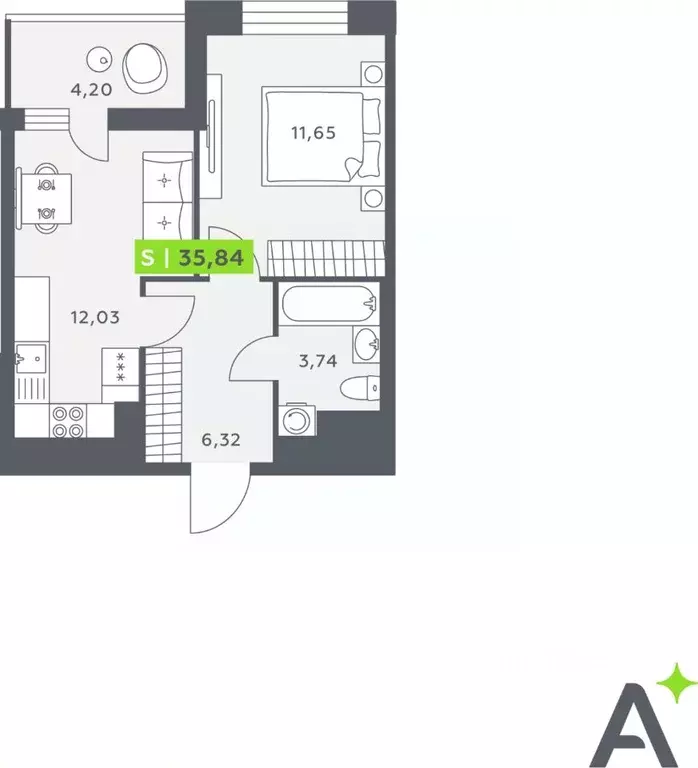 1-к кв. Ленинградская область, Всеволожский район, Заневское городское ... - Фото 1