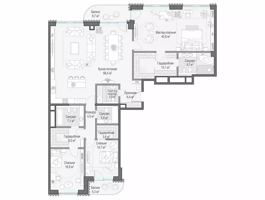 4-комнатная квартира: Москва, Большой Толмачёвский переулок, 5с1 ... - Фото 1