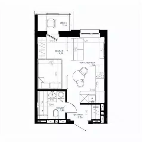 Студия Приморский край, Владивосток Сердце квартала жилой комплекс ... - Фото 1