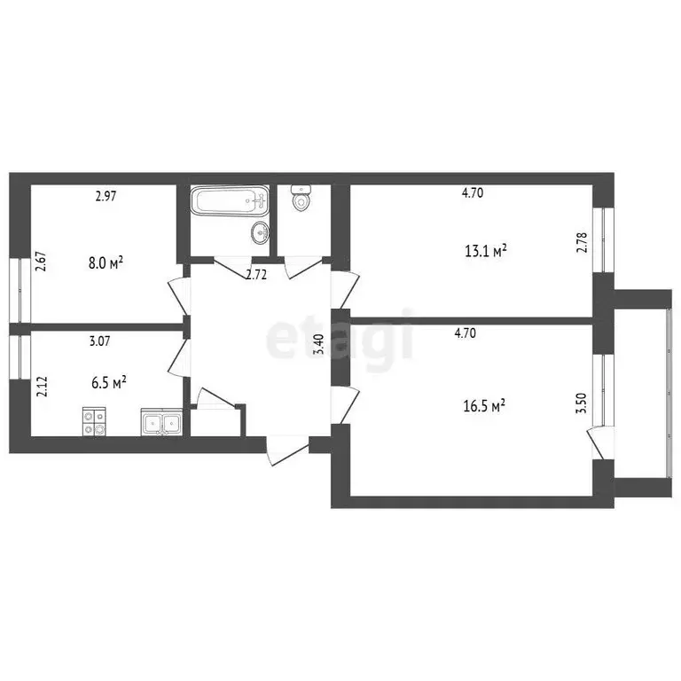 3-комнатная квартира: Тюмень, Калининский округ, Садовая улица, 119 ... - Фото 0