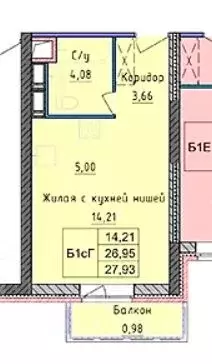 1-к кв. Ярославская область, Ярославль ул. Пашуковская, 9к2 (30.43 м) - Фото 1