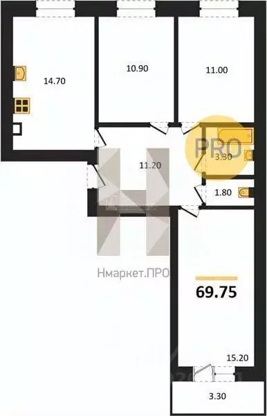 3-к кв. Владимирская область, Суздаль Советская ул., 61 (69.75 м) - Фото 1