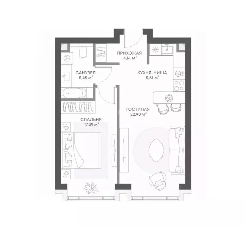 2-к кв. Москва 1-й Сетуньский проезд, 8 (48.0 м) - Фото 1