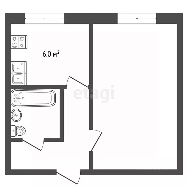 1-к кв. Саратовская область, Балашов Юбилейная ул., 28 (30.0 м) - Фото 2