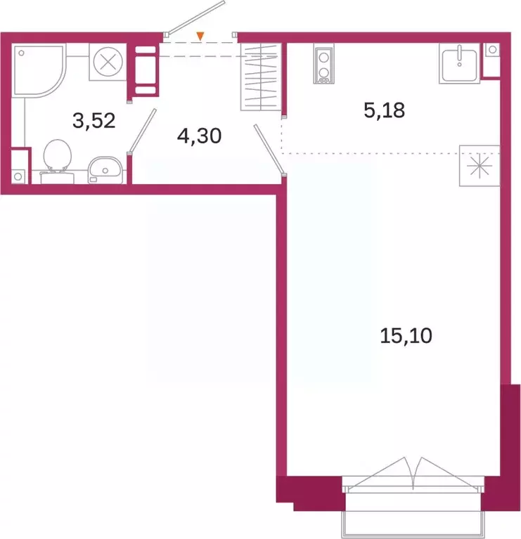 Студия Санкт-Петербург Курская ул., 27 (28.1 м) - Фото 0