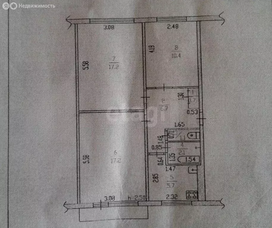 3-комнатная квартира: Барнаул, улица Попова, 43 (61.1 м) - Фото 1