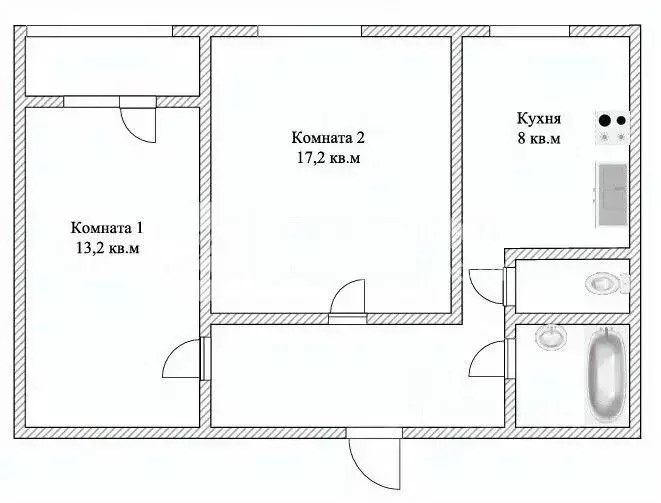 2-к кв. Москва ул. Корнейчука, 32 (52.6 м) - Фото 2