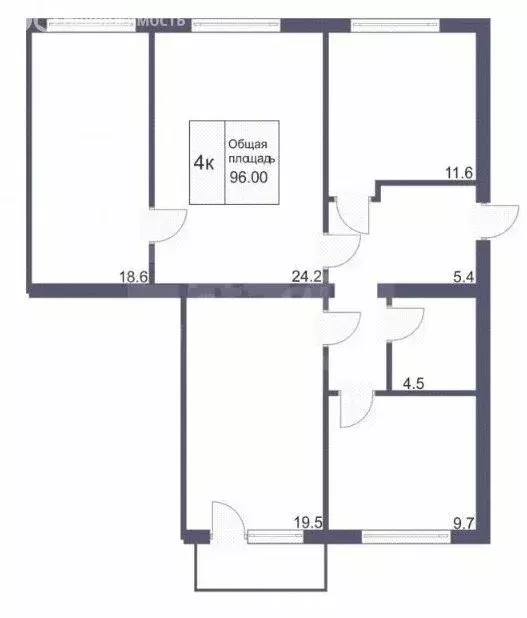 4-комнатная квартира: Кемерово, Пролетарская улица, 3 (96 м) - Фото 0