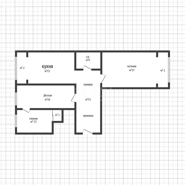 3-комнатная квартира: Каспийск, проспект М. Омарова, 4 (64 м) - Фото 1