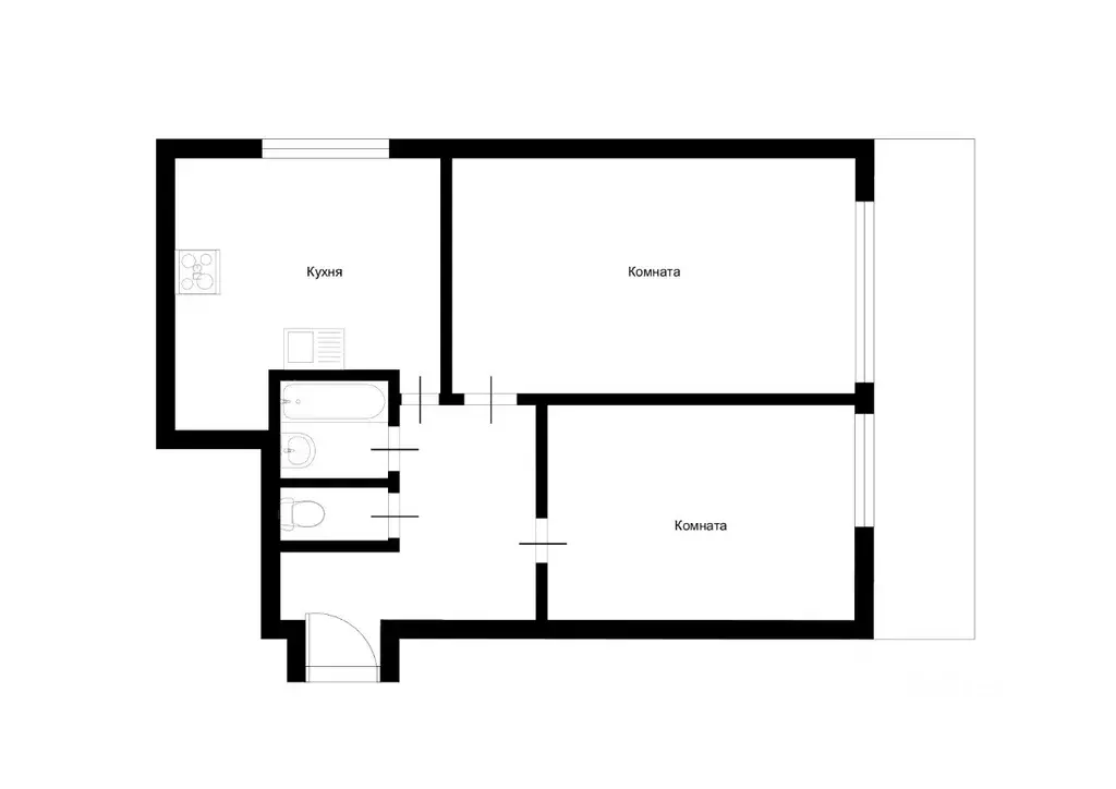 2-к кв. Москва Краснодарская ул., 51К2 (52.0 м) - Фото 1
