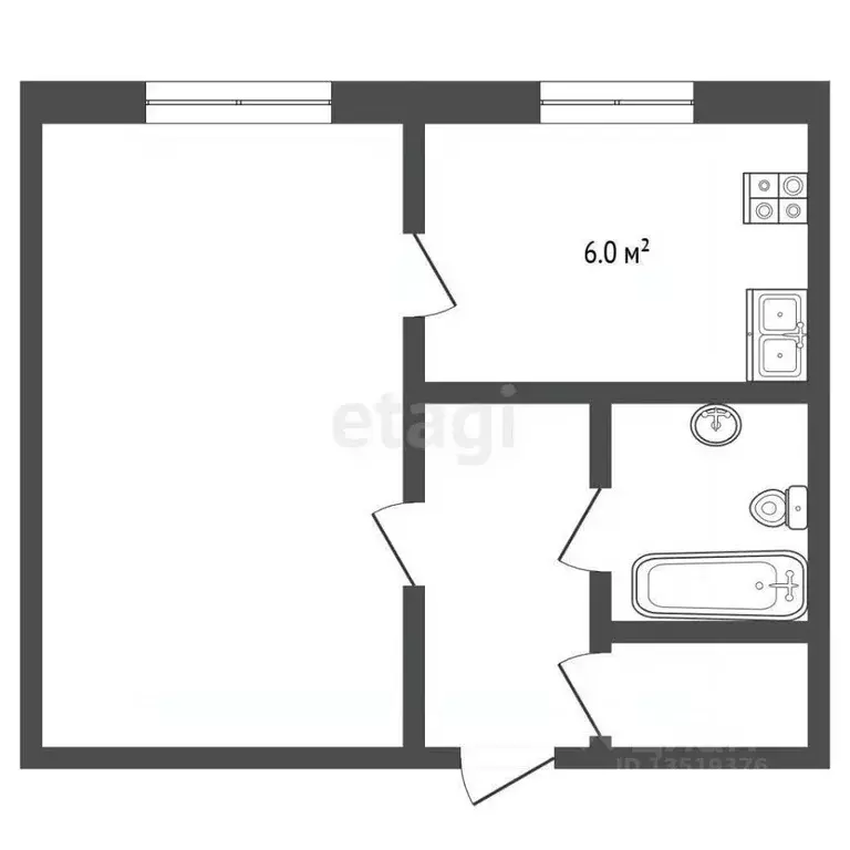 1-к кв. Красноярский край, Норильск Талнахская ул., 50 (31.4 м) - Фото 1