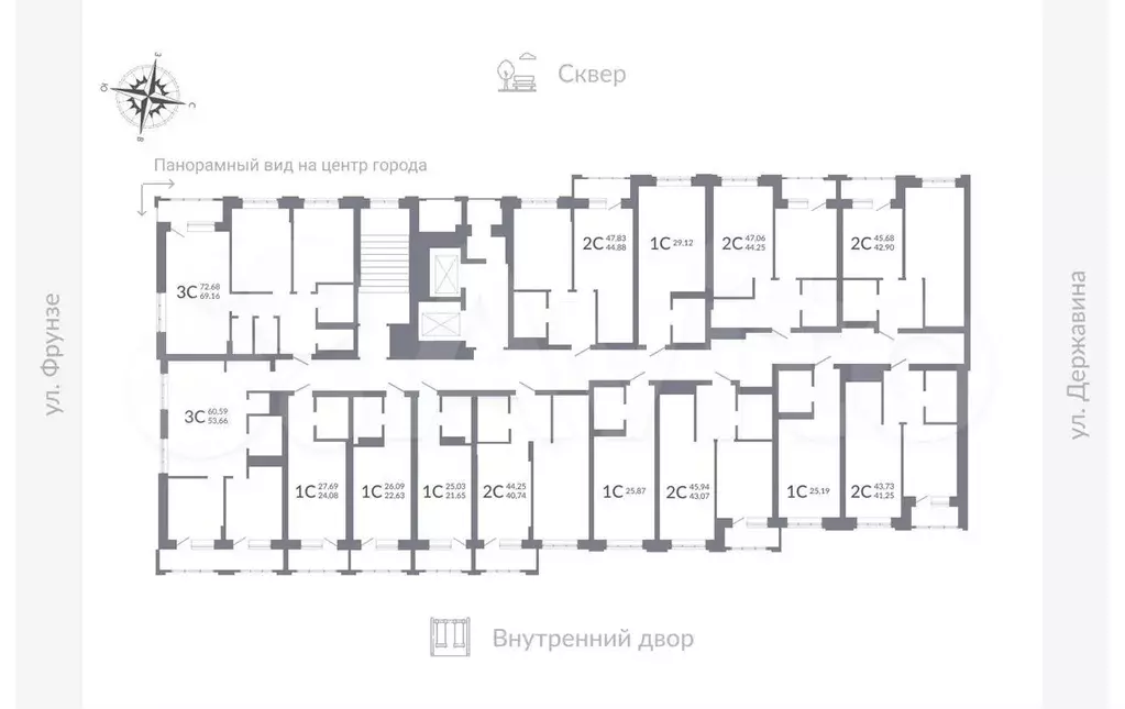 Квартира-студия, 24,1 м, 19/25 эт. - Фото 1