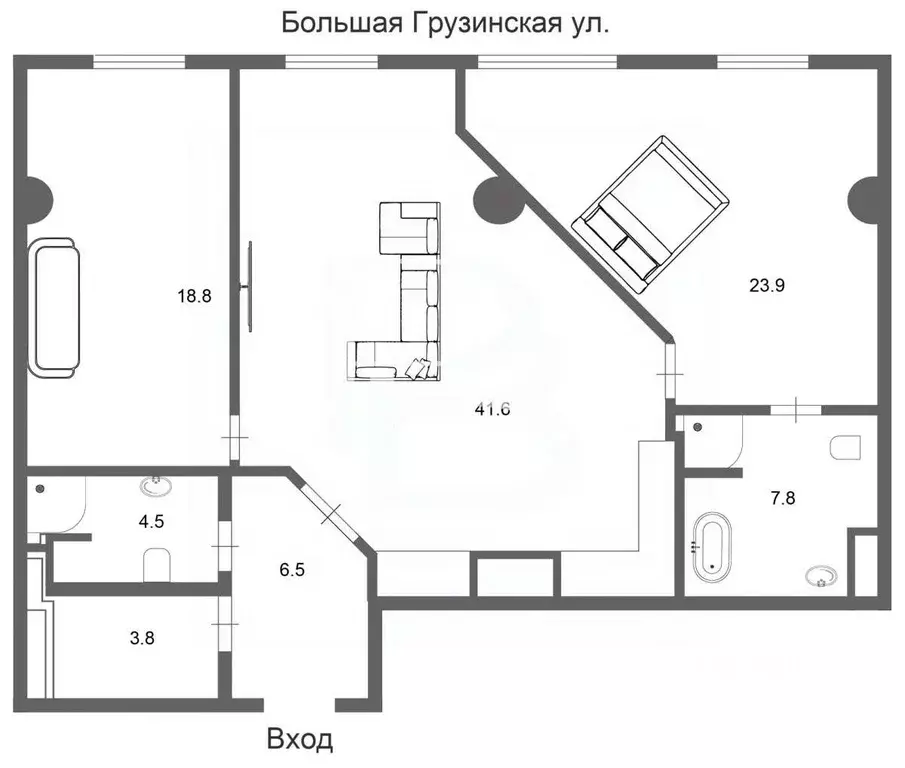 3-к кв. Москва Большая Грузинская ул., 69 (115.0 м) - Фото 1