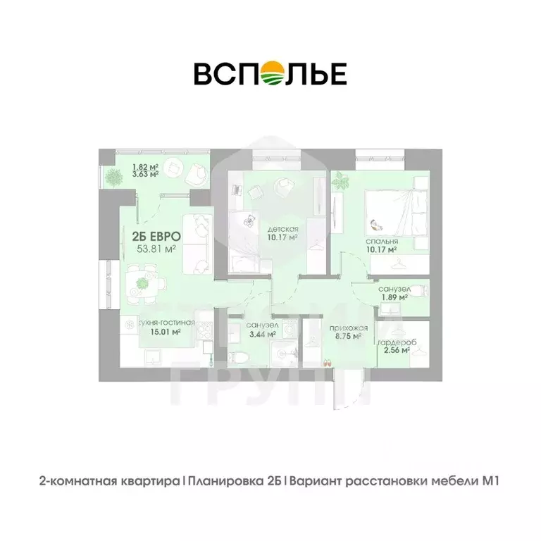 2-к кв. Владимирская область, Суздаль  (53.81 м) - Фото 1