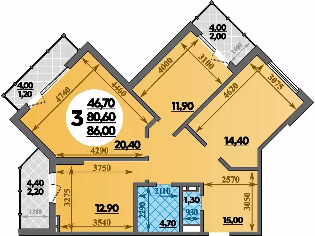 3-комнатная квартира: Краснодар, улица Героев-Разведчиков, 11/1 (86 м) - Фото 0