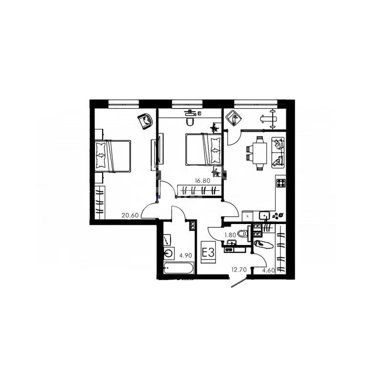 3-комнатная квартира: Курск, улица Лысая Гора, 15 (81 м) - Фото 0