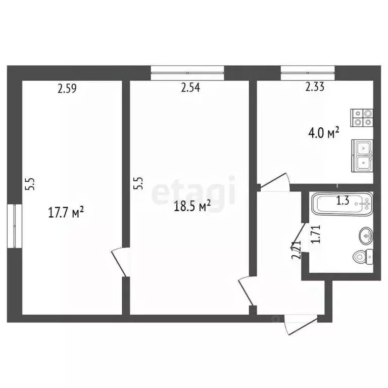 2-к кв. Мордовия, Саранск ул. Полежаева, 161 (40.4 м) - Фото 2