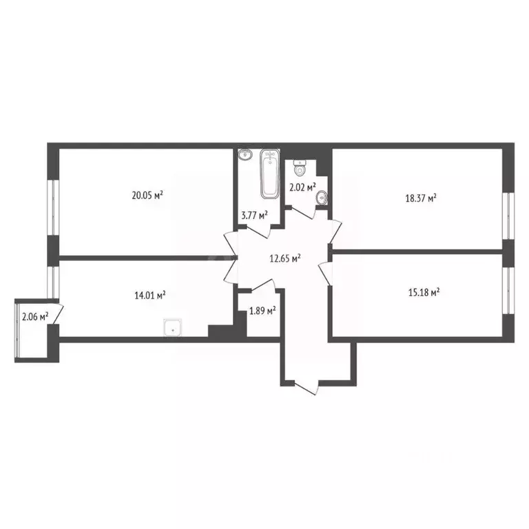 3-к кв. Красноярский край, Красноярск ул. Петра Подзолкова, 24 (86.8 ... - Фото 2