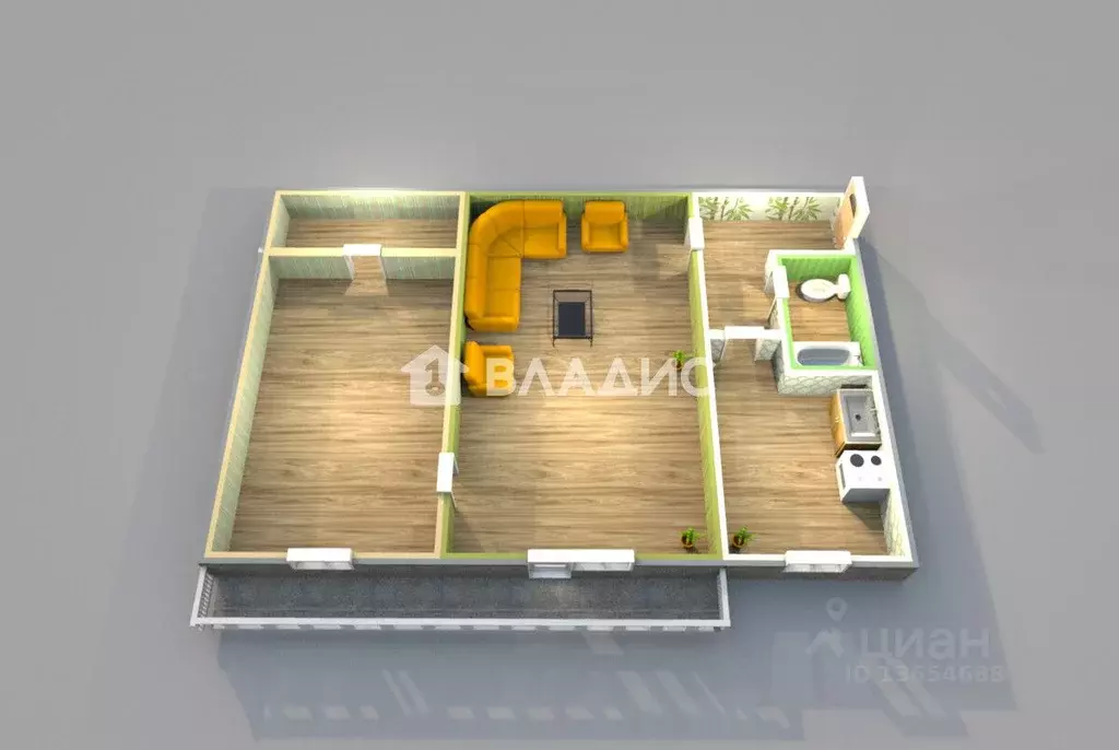 2-к кв. Иркутская область, Ангарск 10-й мкр, 99 (41.7 м) - Фото 0
