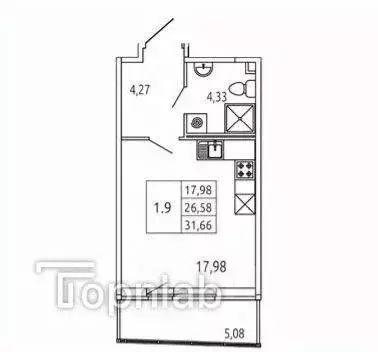 Студия Ленинградская область, Всеволожский район, пос. Бугры ул. ... - Фото 2