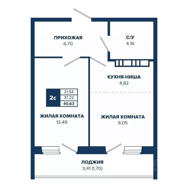 2-к кв. Новосибирская область, Новосибирск Знаменский кв-л,  (40.63 м) - Фото 0