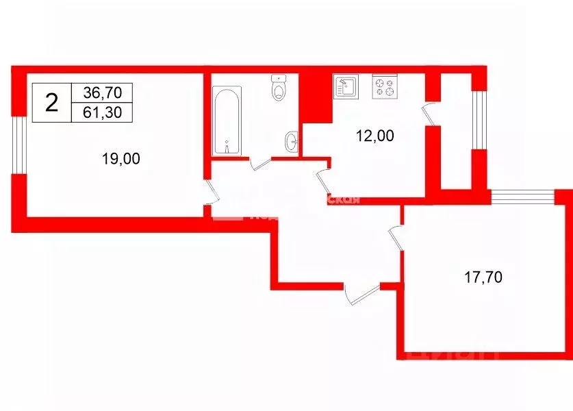 2-к кв. Санкт-Петербург Московский просп., 73к5 (61.3 м) - Фото 2