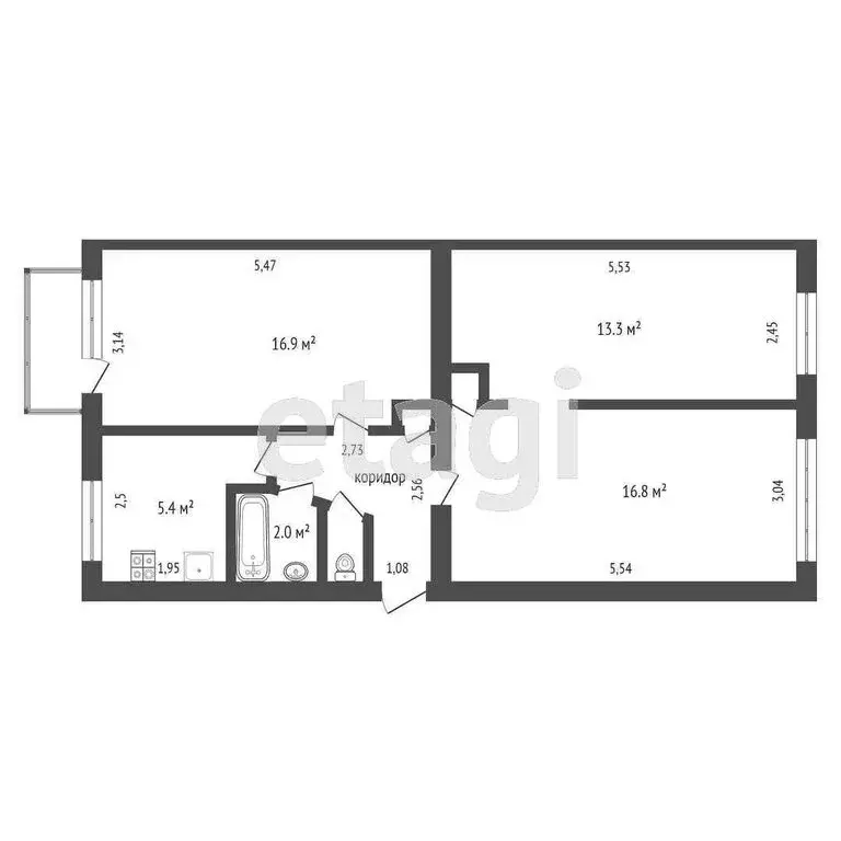 3-комнатная квартира: Ирбит, улица Елизарьевых, 28 (60.5 м) - Фото 0