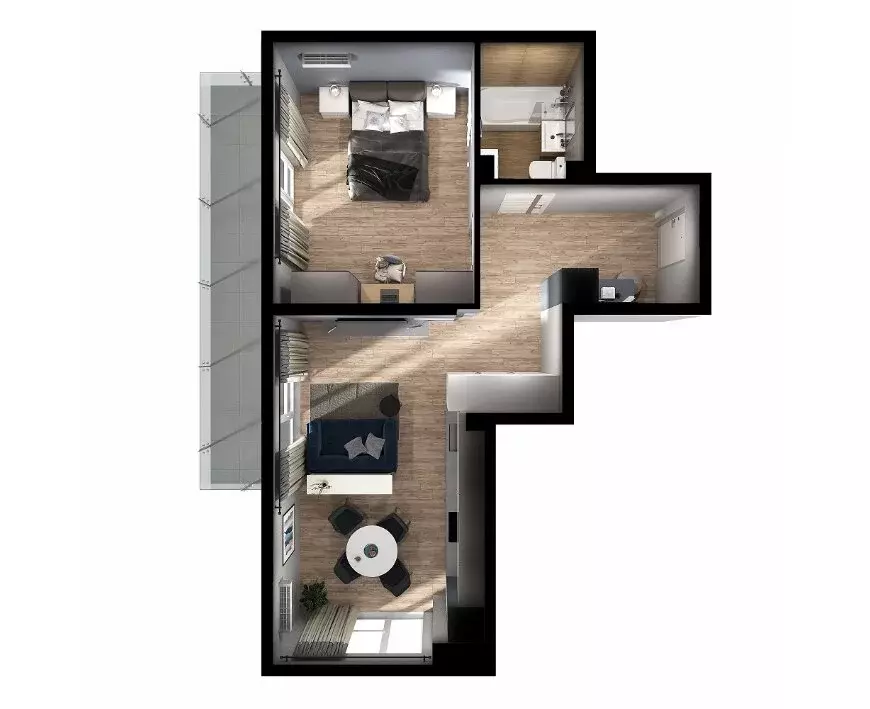 1-комнатная квартира: село Варваровка, улица Калинина, 150к22 (55.4 м) - Фото 0