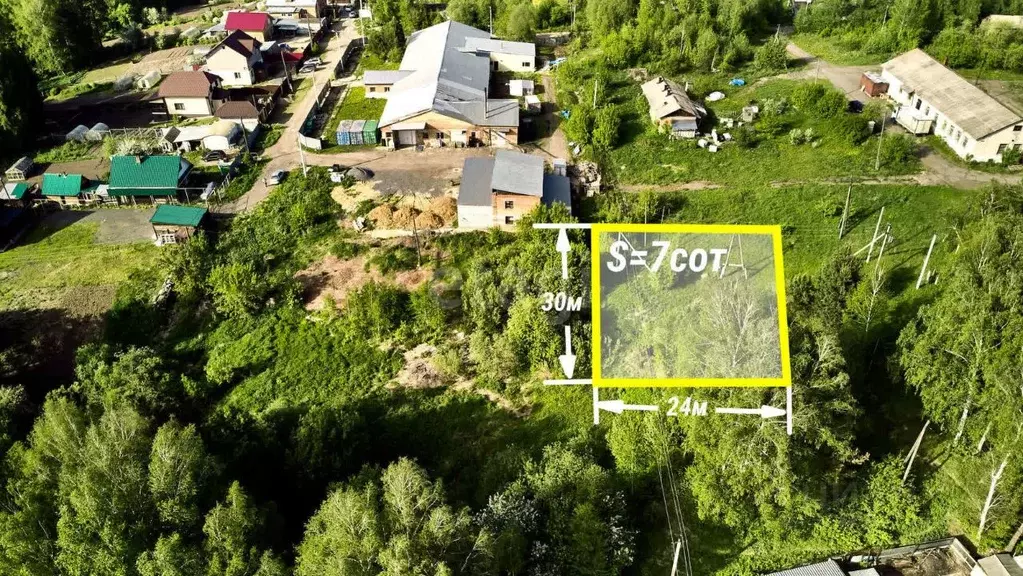 Участок в Томская область, Томск д. Лоскутово, Октябрьская ул. (7.0 ... - Фото 1