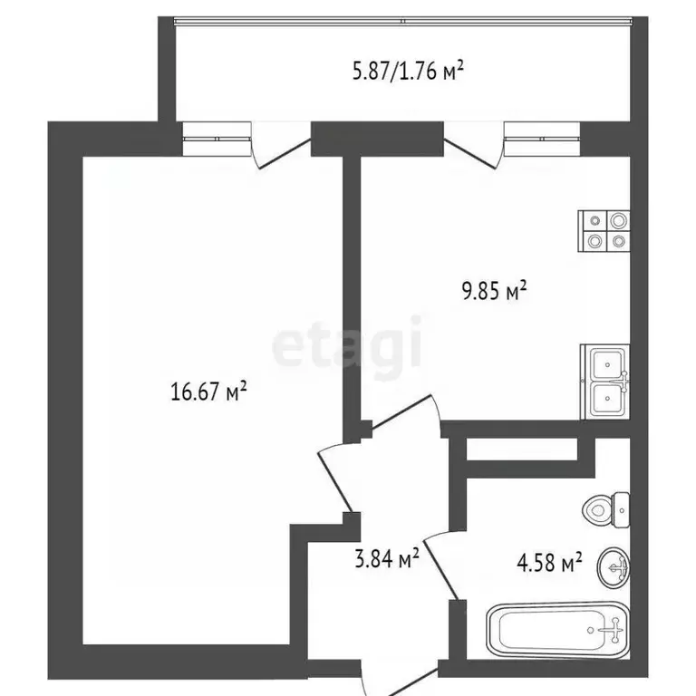 1-к кв. Тюменская область, Тюменский муниципальный округ, д. Дударева ... - Фото 2
