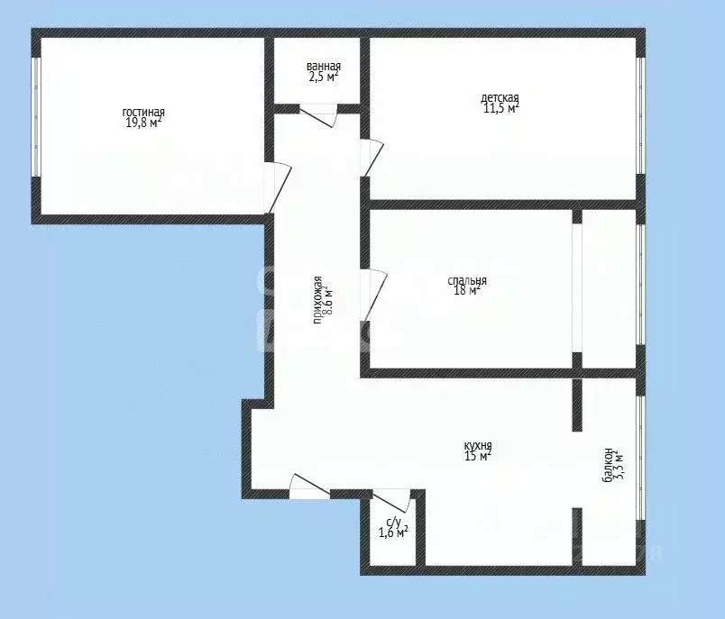 3-к кв. Дагестан, Махачкала просп. Расула Гамзатова, 18 (84.0 м) - Фото 2