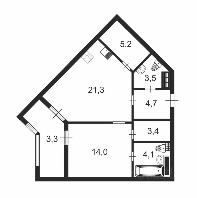 1-к кв. Санкт-Петербург Миргородская ул., 1 (56.2 м) - Фото 1