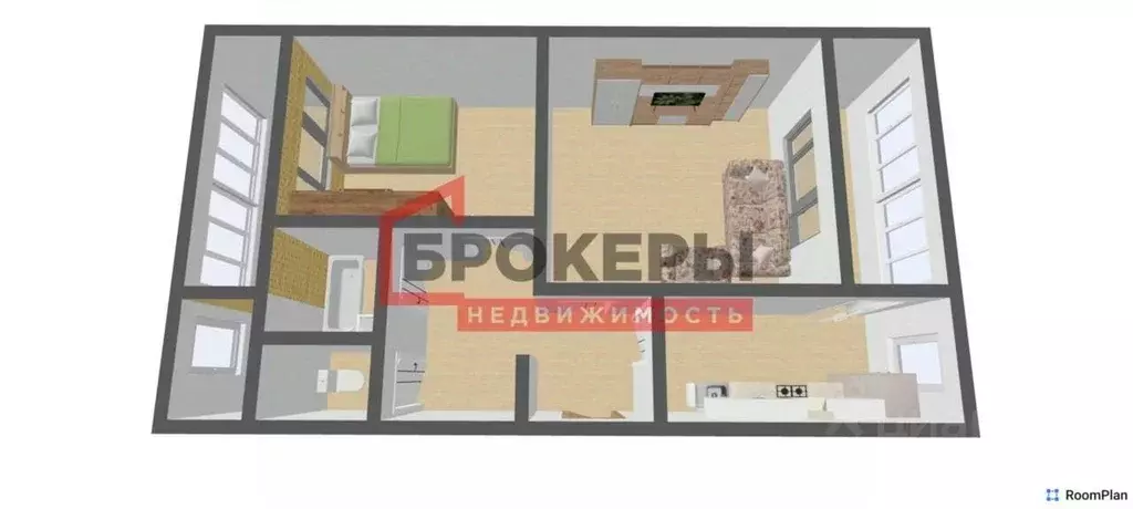 2-к кв. Севастополь ул. Бориса Михайлова, 12 (62.0 м) - Фото 2