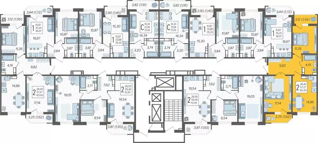 2-комнатная квартира: Краснодар, Уральская улица, 87/7 (60.45 м) - Фото 1