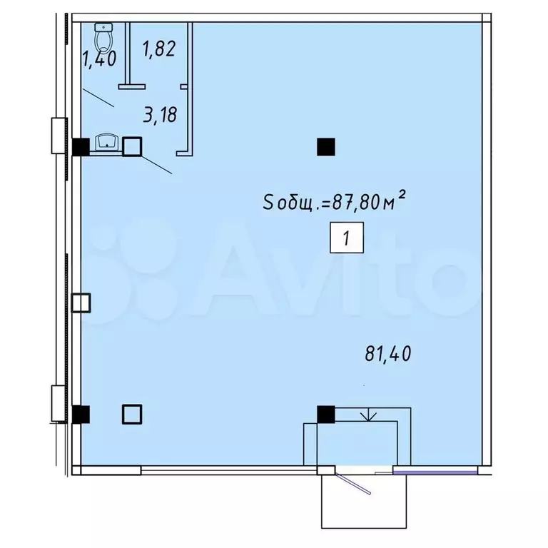 Продам помещение свободного назначения, 87.8 м - Фото 0