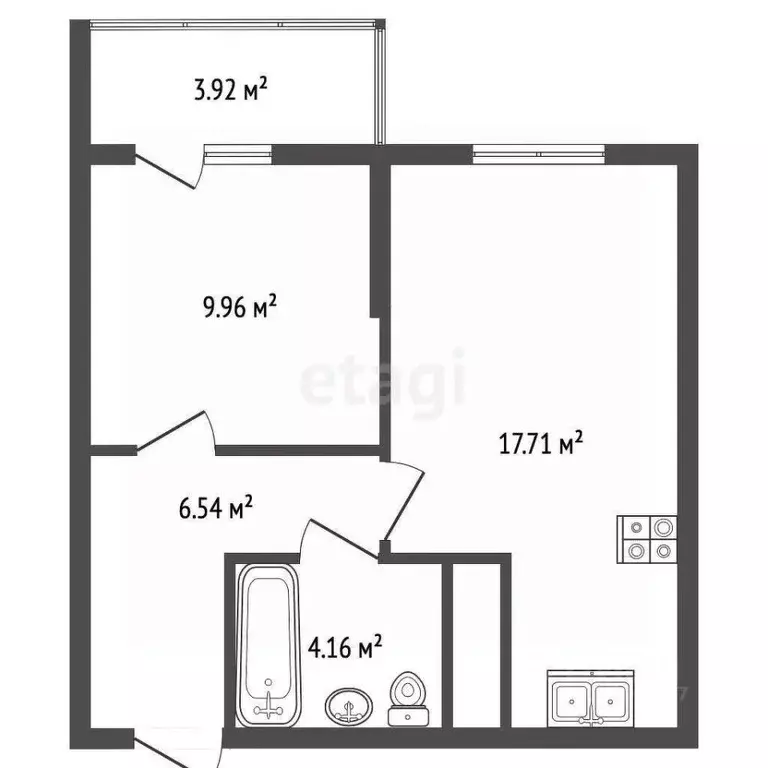 1-к кв. Крым, Симферополь ул. Батурина (40.3 м) - Фото 2