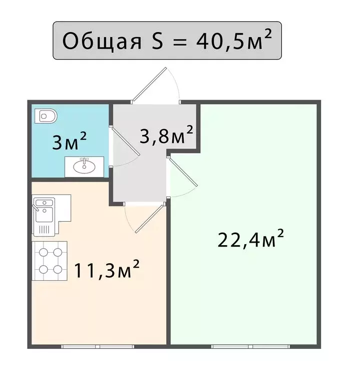 1-комнатная квартира: деревня Малое Верево, улица Кутышева, 9Бк6 (40.5 ... - Фото 1