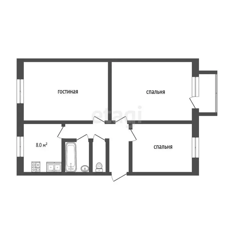 3-комнатная квартира: Троицк, посёлок Троицкая ГРЭС, 10-й квартал, 4 ... - Фото 1