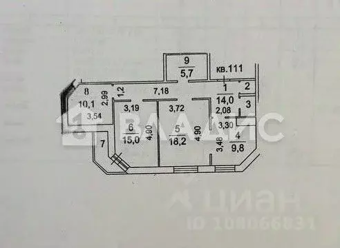 3-к кв. Москва, Москва, Московский г. 1-й мкр, 23Г (75.6 м) - Фото 2