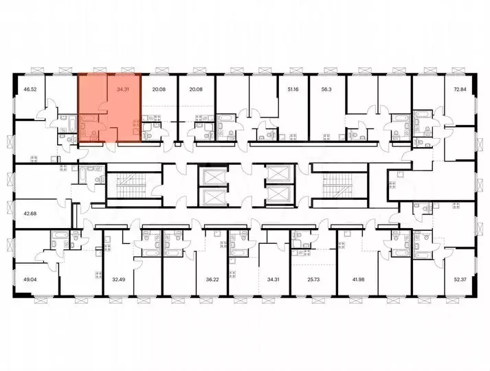 1-к. квартира, 34,3 м, 22/33 эт. - Фото 1