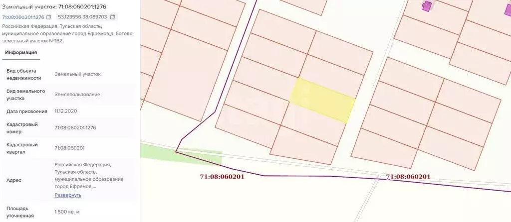 Участок в Тульская область, Ефремовский муниципальный округ, деревня ... - Фото 1