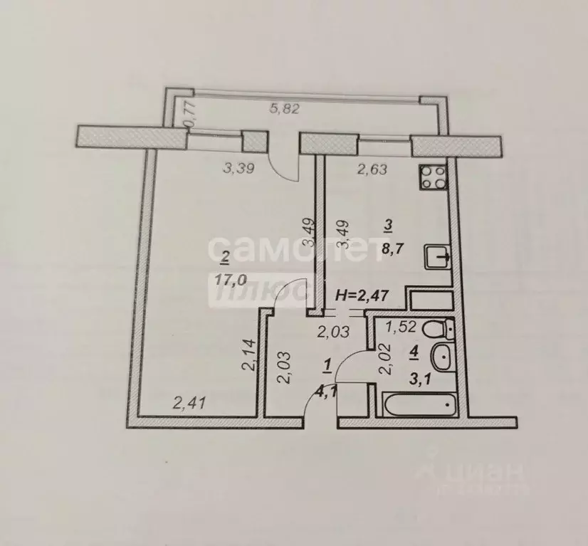 1-к кв. Ханты-Мансийский АО, Нягань 1-й мкр, 38 (32.9 м) - Фото 1