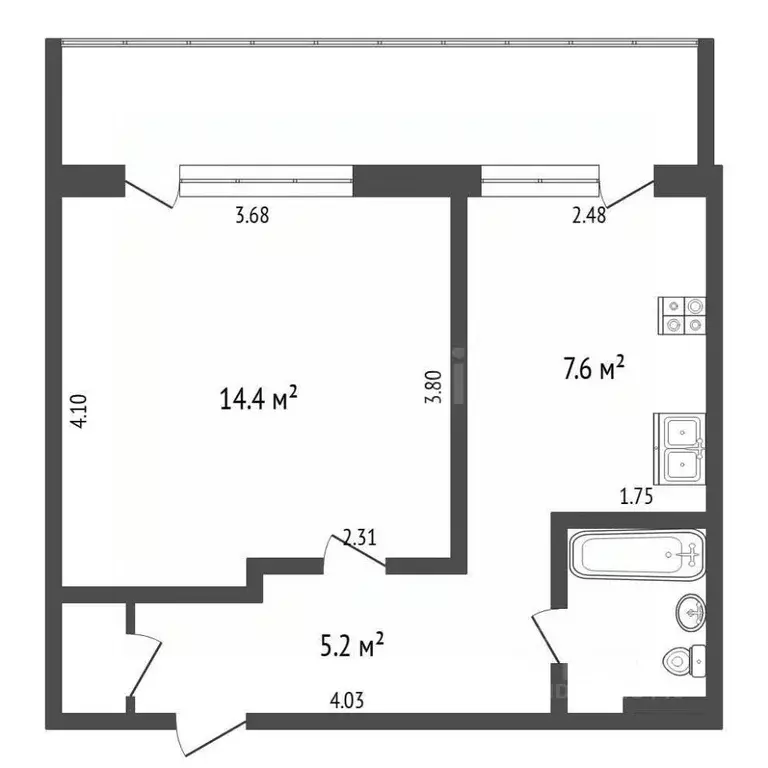 1-к кв. Тюменская область, Тюмень Олимпийская ул., 18 (30.9 м) - Фото 1