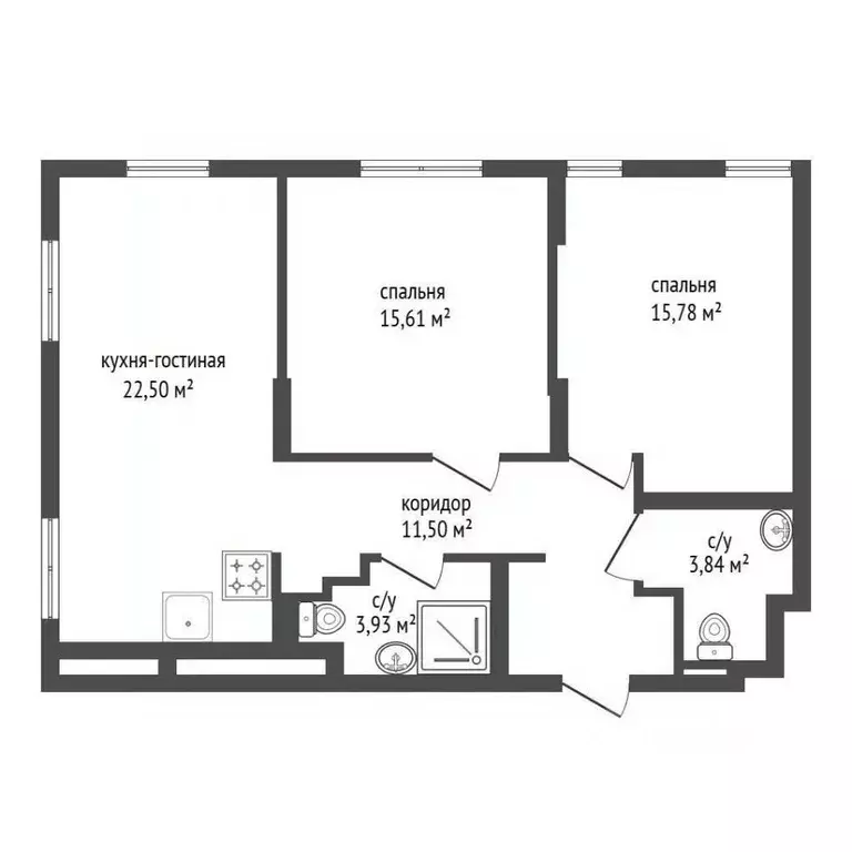 3-к кв. Башкортостан, Уфа ул. Гафури, 73 (73.2 м) - Фото 2