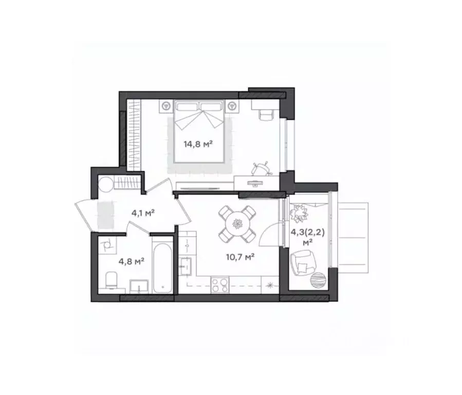 1-к кв. Ярославская область, Ярославль Тутаевское ш., 93Б (36.1 м) - Фото 1