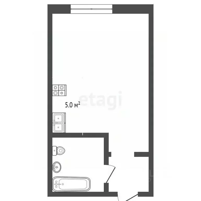 Студия Тюменская область, Тюмень ул. Бабарынка, 65 (15.3 м) - Фото 1