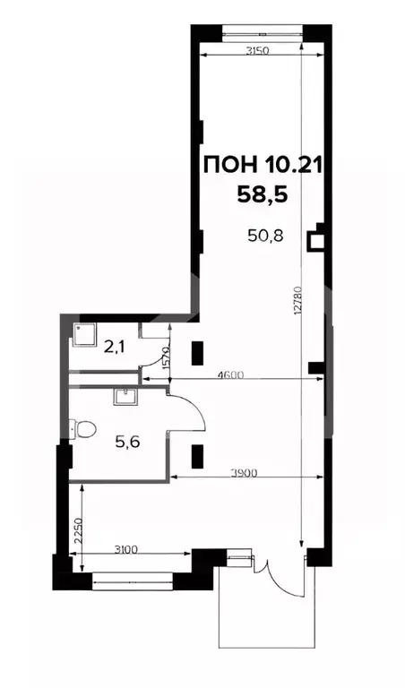 Торговая площадь в Москва Ленинградское ш., 228к5 (59 м) - Фото 2