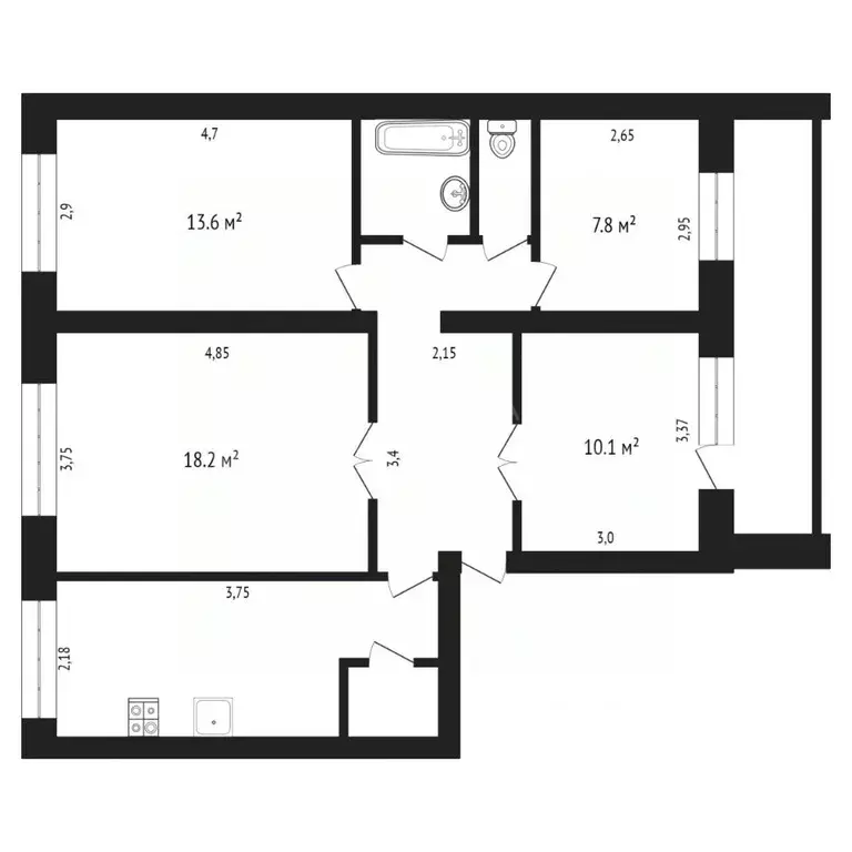 4-к кв. Тюменская область, Тюмень Транспортная ул., 106 (76.0 м) - Фото 1