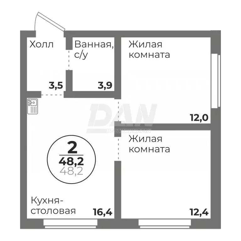 1-комнатная квартира: Челябинск, Комсомольский проспект, 20/17 (48.2 ... - Фото 0